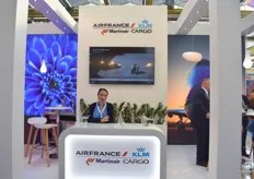 Alicia Robert-Mora at the AirFrance/KLM/MartinAir Cargo stand, ready to talk to visitors about the current state of logistics. She mentioned that, luckily, things are improving as more and more flights are happening.